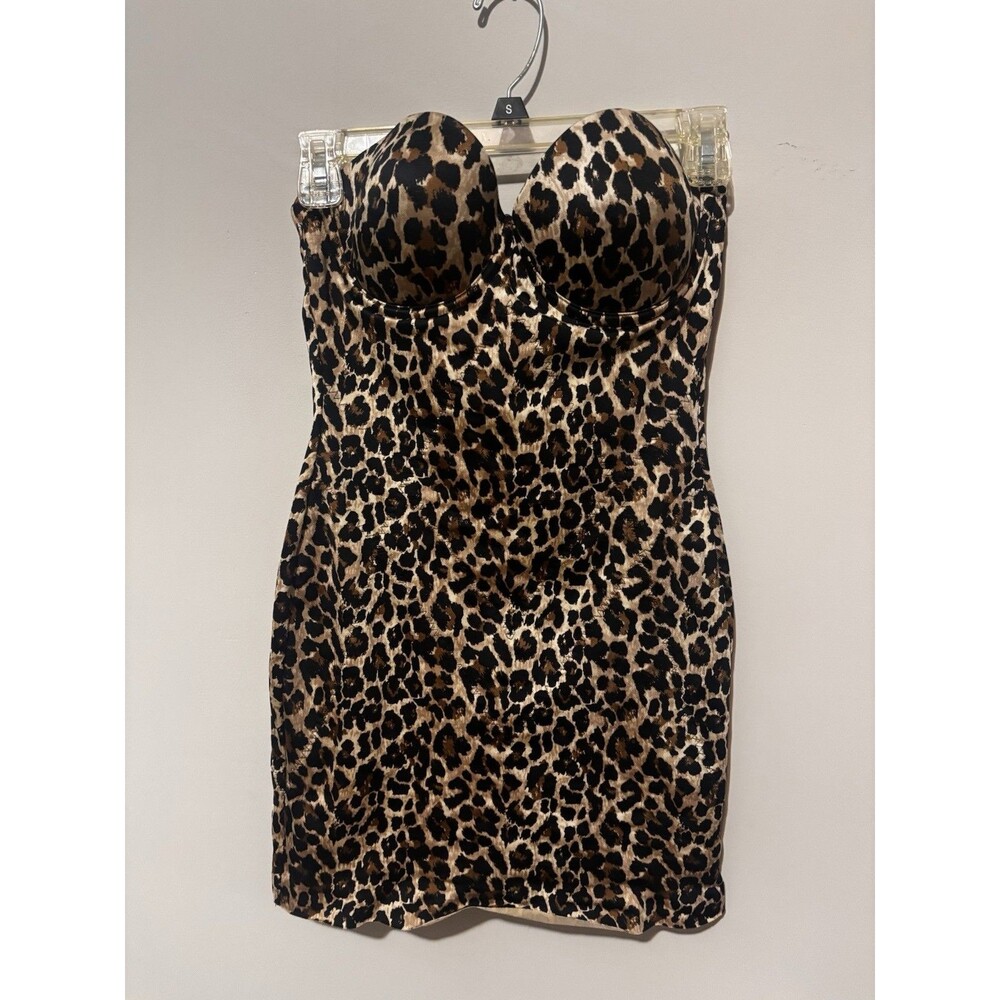 Vintage Victoria's Secret 36B Power Figure Cupped Shaping Slip Cheetah